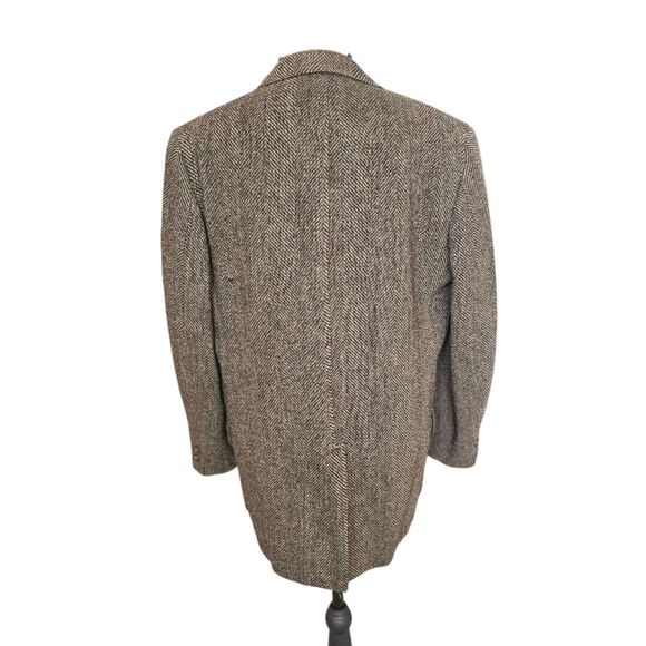 Rare Vintage Brown Herringbone Wool Blazer W/ Classic 2-Button Up Lucas Chicago - Picture 11 of 13